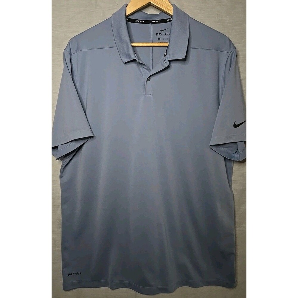 Nike Golf Dri-Fit Polo Shirt, Sz XL, Light Blue, Logo Recycled Polyester